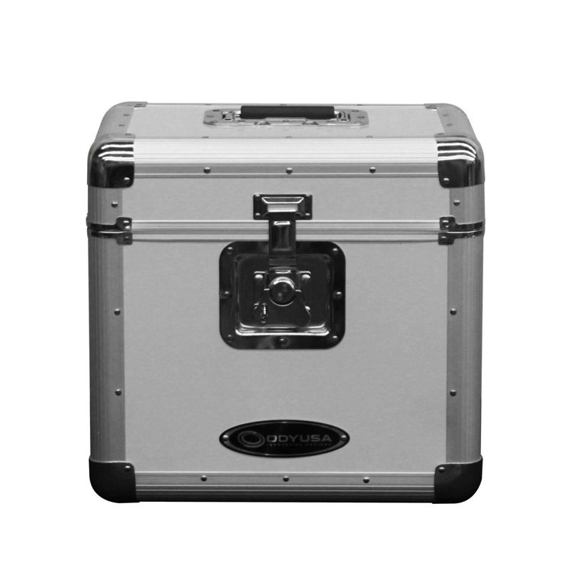 Odyssey KROM Stacking Transport Case for 70, 12 Inch Vinyl LPs, Silver (2 Pack), 1 of 7
