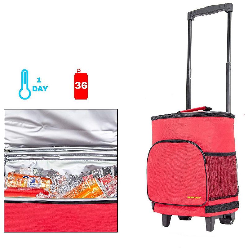 dbest products Ultra Compact Cooler Smart Cart, Insulated Collapsible Rolling Tailgate BBQ Beach Summer, 2 of 6