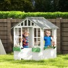 Outsunny Playhouse for Kids Outdoor, Wooden Playhouse with Doors, Windows, Planter Pots and Boxes for Toddlers 3-8 Years, Backyard, Indoor - 3 of 4