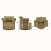 Contemporary Upholstered Swivel Accent Chair with Gold Metal Legs and Fluffy Fabric for Living Room or Office-Maison Boucle - 4 of 4