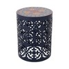 Osparple Outdoor Table with Lace-cut Pattern, Transitional Mosaic Patio Side Table with Ceramic Tile Top, Outdoor End Table for Patio - 4 of 4