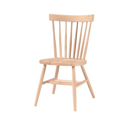 Brown Solid Wood Slat Back Side Chair, 40"