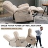 PAGED Modern Recliner Chair, Heating Massage Chair with Cup Holder, Side Pocket and USB Port, Chenille Accent Chair for Bedroom, Living Room - 3 of 4