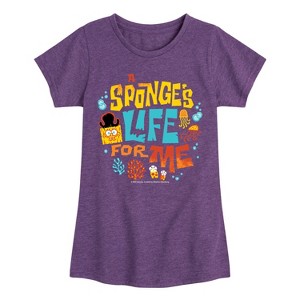 Girls' - Spongebob Squarepants - Spongebob: The Search For Squarepants Sponges Life For Me Fitted Short Sleeve Graphic T-Shirt - 1 of 4