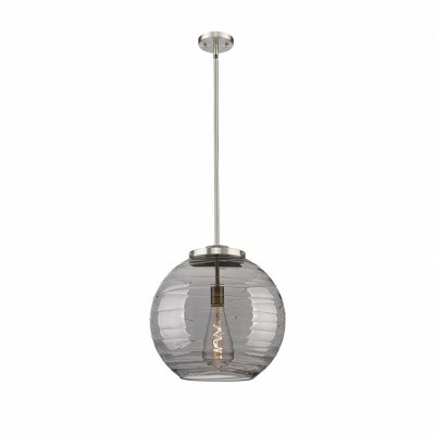 Athens Deco Swirl - 1 Light Pendant In Industrial Style-17.13 Inches Tall and 15.75 Inches Wide