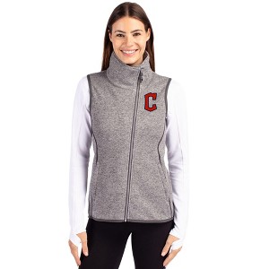 Cleveland Guardians1 Cutter & Buck Mainsail Sweater Knit Womens Asymmetrical Vest - 1 of 1