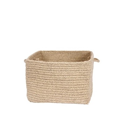 Colonial Mills Chunky Natural Wool Square Basket - Light Beige 12"x12"x8" 100% All-Natural Wool Square