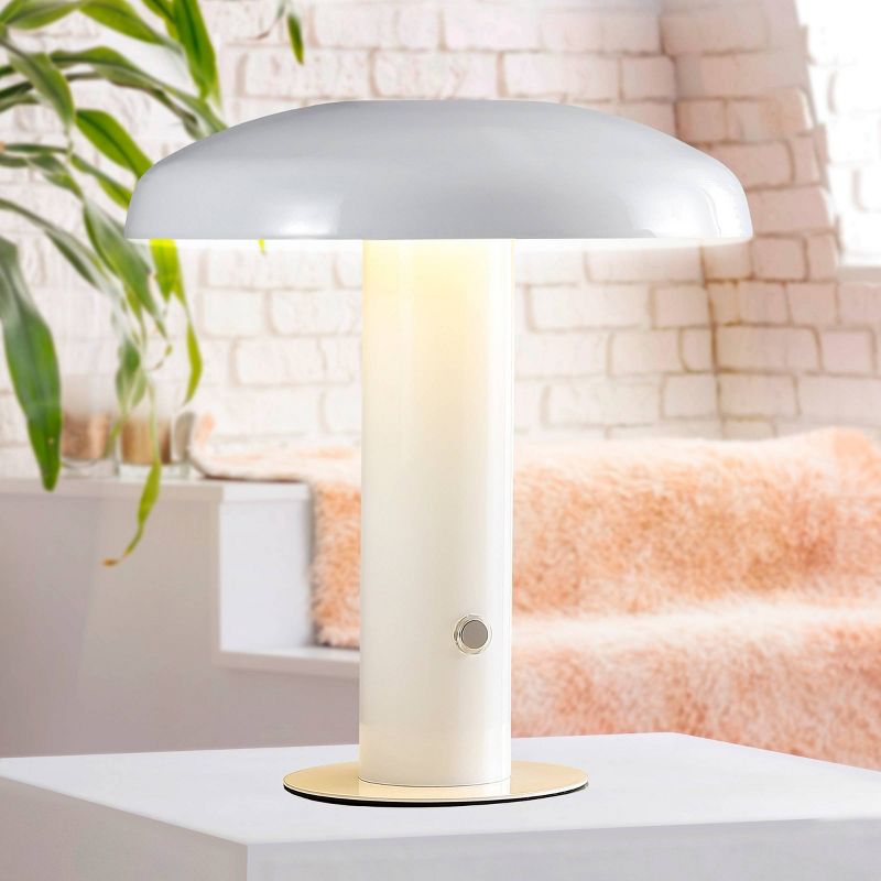 11" Suillius Contemporary Bohemian Rechargeable/Cordless Iron LED Mushroom Table Lamp - JONATHAN Y, 4 of 10
