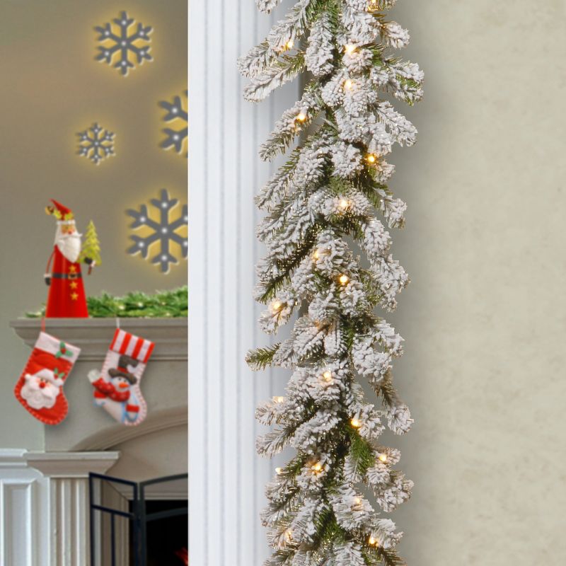 National Tree Company 9 ft. Snowy Sheffield Spruce Garland with Twinkly™ LED Lights, 2 of 5