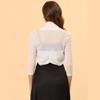 INSPIRE CHIC Women's Semi Sheer Open Front Elegant 3/4 Sleeves Mesh Bolero Shrug - 4 of 4
