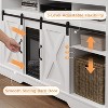 Heynemo Farmhouse TV Stand for 23" Fireplace, 34'' Tall Entertainment Center for 65''+ TV, TV Console with Sliding Bar Door (without Fireplace) - 2 of 4