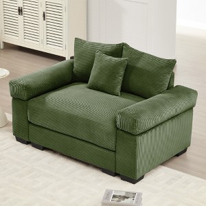 Christopher Knight Home Crane 54.3" Oversized Corduroy Single Sofa with Ottoman - 1 of 4