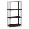 Furinno 4-Tier Ladder Decorative Bookshelf Open Multipurpose Shelf Display Rack Bathroom Kitchen Entryway Storage Shelves,Dark Walnut - 4 of 4