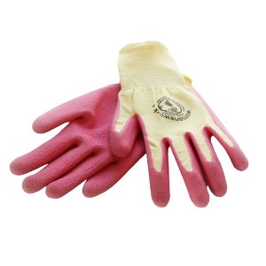 Womanswork Weeding Glove, Latex-Dipped Palm, Pink, Size Medium (1 pair) - 1 of 2
