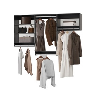 Closet Organizer System with Hanging Shelving , Wood Tower Closet Storage for Walk In Closets - 1 of 4