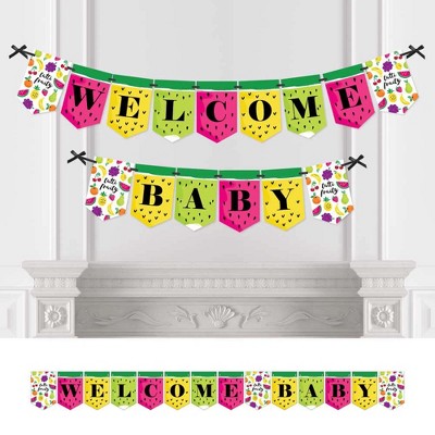 Big Dot of Happiness Tutti Fruity - Party Decorations Frutti Summer Baby Shower Bunting Banner - Summer Party Decorations - Welcome Baby