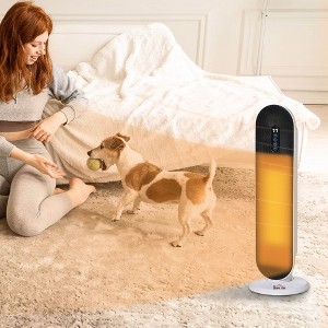 Angel Sar Home Space Heater, Portable Electric Heater with 45In Oscillation, Remote Control, 24H Timer, 1500W/1000W for Rooms up to 215 sq.ft - 1 of 4