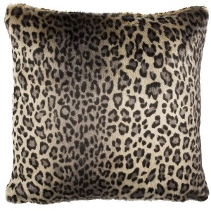 Faux Black Leopard Pillow - Leopard - 20"X20" - Safavieh - 1 of 4