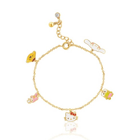 Sanrio Hello Kitty and Friends Charm Bracelet Cinnamoroll, Pompompurin, My  Melody, Keroppi, Authentic Officially Licensed