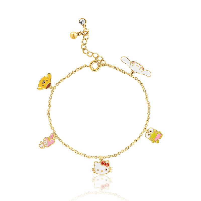 Sanrio Hello Kitty and Friends Charm Bracelet Cinnamoroll, Pompompurin, My Melody, Keroppi, Authentic Officially Licensed, 1 of 8