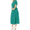 LA LEELA Women's Summer Vacation Beachwear Bathing Suit Cover Ups Swimwear Button Up Long Shirt Beach Dress Large-X-Large Green, Solid - 4 of 4