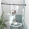 LunaLulinlk Curved Shower Curtain Rod, Adjustable Shower Rod for Bathroom, Black - 3 of 4