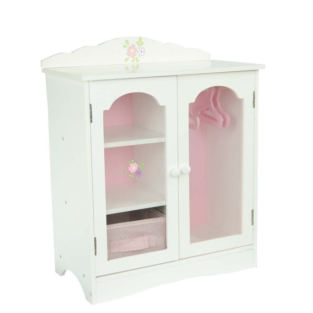 Photos - Educational Toy Teamson Olivia's Little World - Little Princess 18" Doll Furniture - Fancy Closet with 3 Hangers: MDF Wardrobe, Storage Bins 