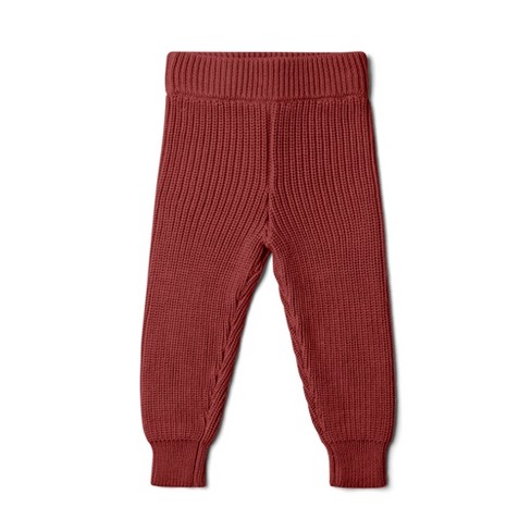 goumikids baby organic cotton knit pants - hot cocoa 3-6m