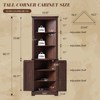 AMERLIFE Farmhouse 68" Tall Corner Cabinet, Tall Storage Cabinet with Barn Door - 2 of 4