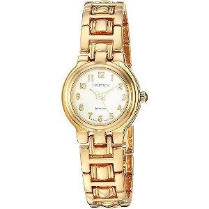 TIMETECH Women's Gold Plated Panther Link Bracelet Dress Watch with White Dial - 1 of 4