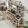 SinCiDo 48" Farmhouse Makeup Vanity Desk w/ Sliding High Definition Mirrors, Charging Station, LED Lights, 7 Drawers & Shelves, Bedroom Vanity Desk - 2 of 4