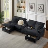VASIP 120" Modular Corduroy  Sectional Sofa Bed,Modern U-Shaped 4-Seater Couch with Cup Holders and Storage, For Living Room, Apartment,Lounge,Beige - 3 of 4