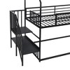 CAVINAS Twin Size Bunk Bed House Shaped Metal Bed Frame with Slide, Stairs and Guardrail for Bedroom - 3 of 4