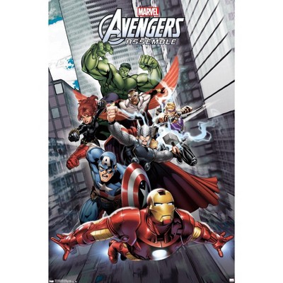 Trends International 24x36 Avengers Assemble Framed Wall Poster Prints