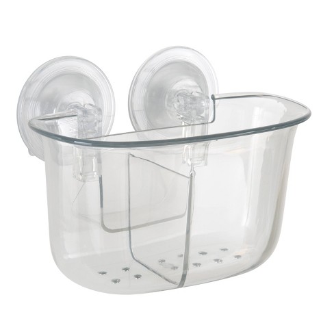 Clear Power Lock Suction Organizer with 2 Compartments - Bath Bliss - image 1 of 3