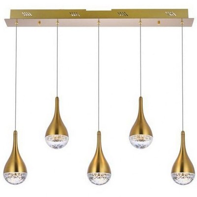 Elegant Lighting Amherst 5 - Light Pendant in  Satin Gold