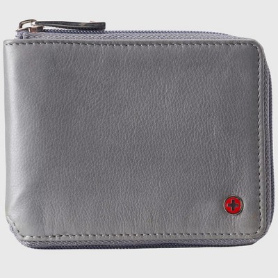 Alpine Swiss Logan Zipper Bifold Wallet For Men or Women RFID Safe Comes in a Gift Box
