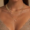 14K Gold Silver Plated Layered Necklace CZ Circle Cuban Chain Waterproof Gift Silver-Double Circle - 3 of 4