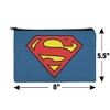 Superman Classic S Shield Logo Makeup Cosmetic Bag Organizer Pouch - 4 of 4