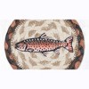 Earth Rugs Rustic Red Salmon Printed Coaster – Lodge-Style 5" Drinkware Accent - 2 of 3