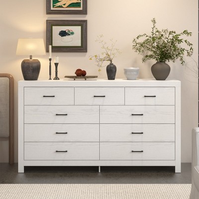 Famapy Stylish White 9 - Drawer Dresser Storage: Contemporary Storage with Modern Charm