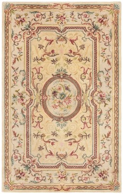 Handmade Red Wool and Cotton Tufted Rectangular Rug