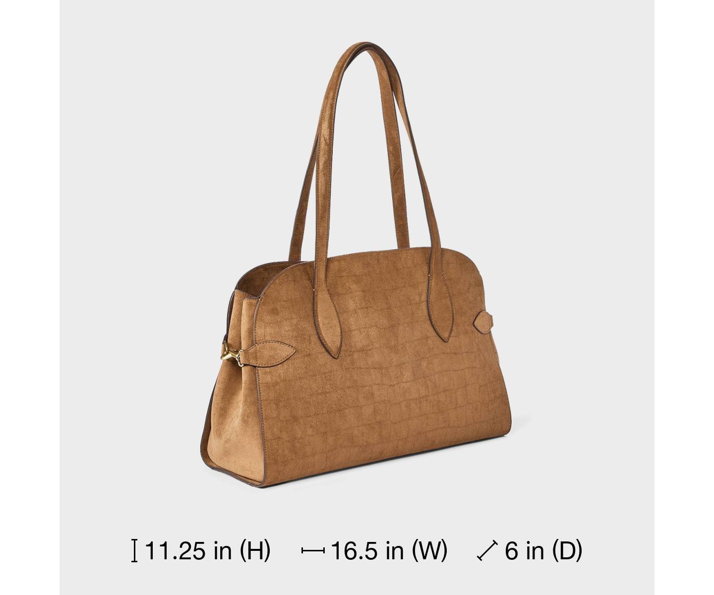 Сумка A New Day Faux Suede Commuter Satchel, цвет: Светлый коричневый — фото 5