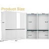 TiramisuBest 4-Door White Armoire Wardrobe with Mirror & 2 Hanging Rods, Wooden Closet Storage Cabinet for Bedroom - 2 of 4