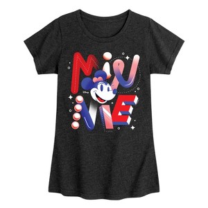 Girls' - Disney - Minnie Word Art Fitted Short Sleeve Graphic T-Shirt - 1 of 4