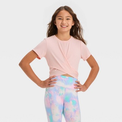 Girls' Soft Ribbed T-shirt - All In Motion™ Pink M : Target