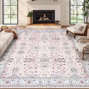 Area Rug for Living Room, Washable Vintage Printed Soft Rugs, Non Slip Low Pile Carpet for Bedroom, Dining Room, Living Room - 1 of 4