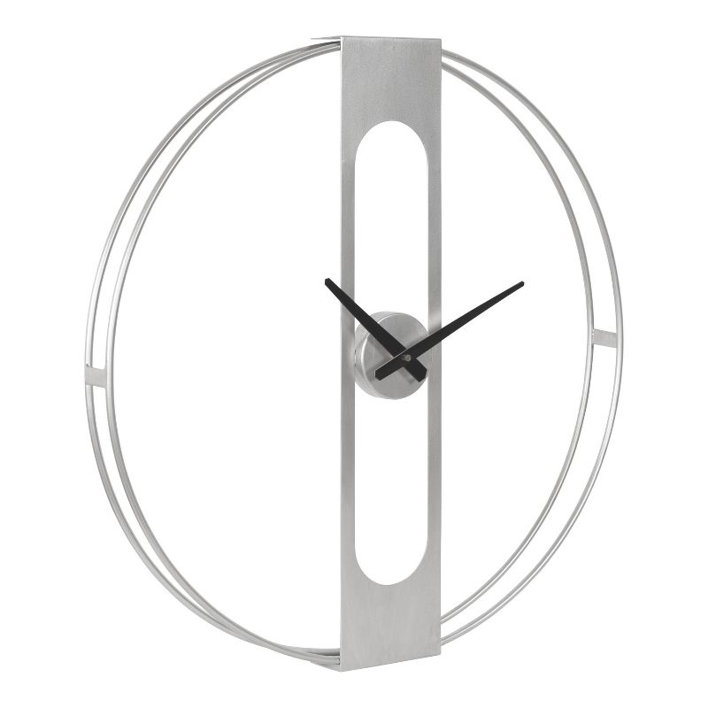22&#34; x 22&#34; Urgo Numberless Metal Wall Clock Silver - Kate &#38; Laurel All Things Decor, 1 of 7