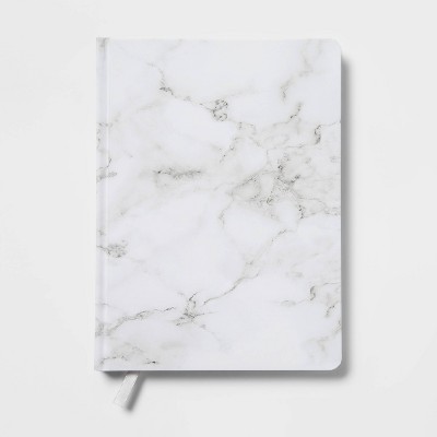 College Ruled Journal 7.75"x5.5" Marble - Threshold™: Hard Cover, Lined Paper, 120 Pages, Black & White