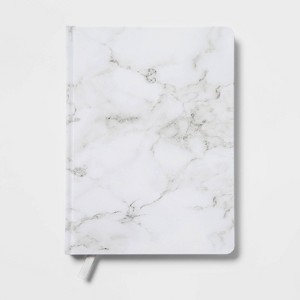 College Ruled Journal 7.75"x5.5" Marble - Threshold™: Hard Cover, Lined Paper, 120 Pages, Black & White - 1 of 3